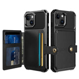 iPhone 15 Hybrid Case w. Wallet - Black