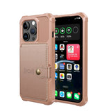 iPhone 15 Pro Hybrid Case w. Wallet - Rose Gold