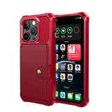 iPhone 15 Pro Hybrid Case w. Wallet - Red