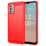 Nokia G42 Brushed Carbon Fiber Plastic Case - Red