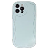 iPhone 15 Pro Max Flexible Plastic Case w. Wavy Edges - Light Blue