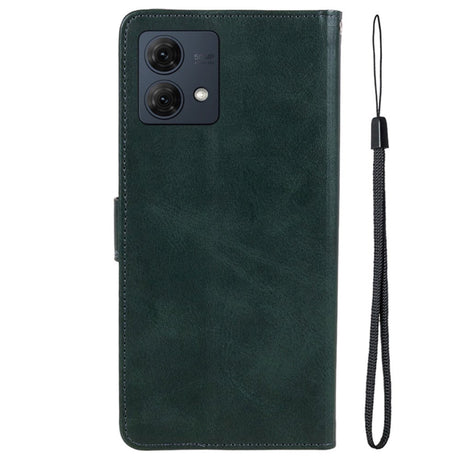 Motorola Moto G84 Leather Case with Wallet and Strap - Green