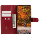 Motorola Moto G84 Leather Case with Wallet and Strap - Red