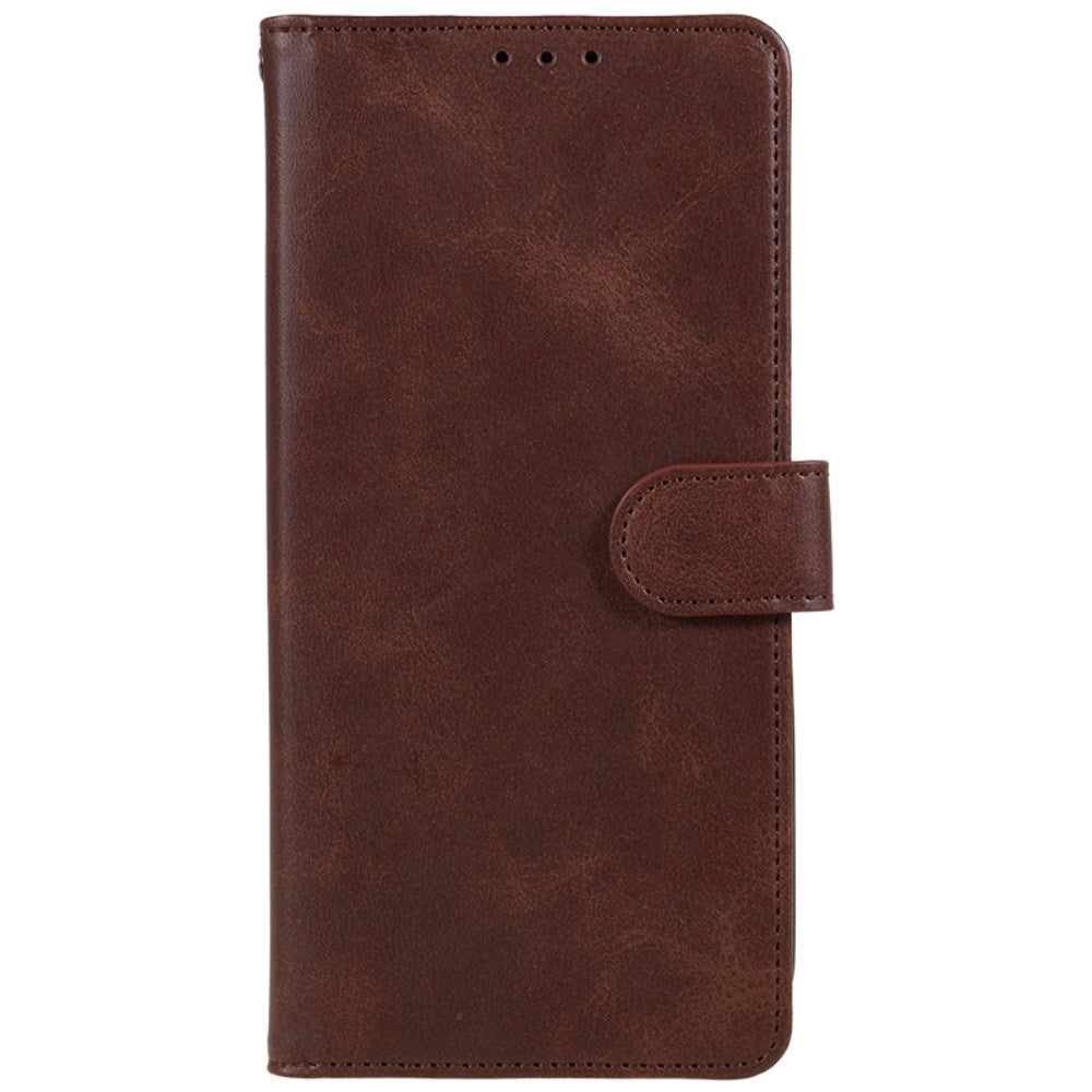 Motorola Moto G84 Leather Case with Wallet and Strap - Brown