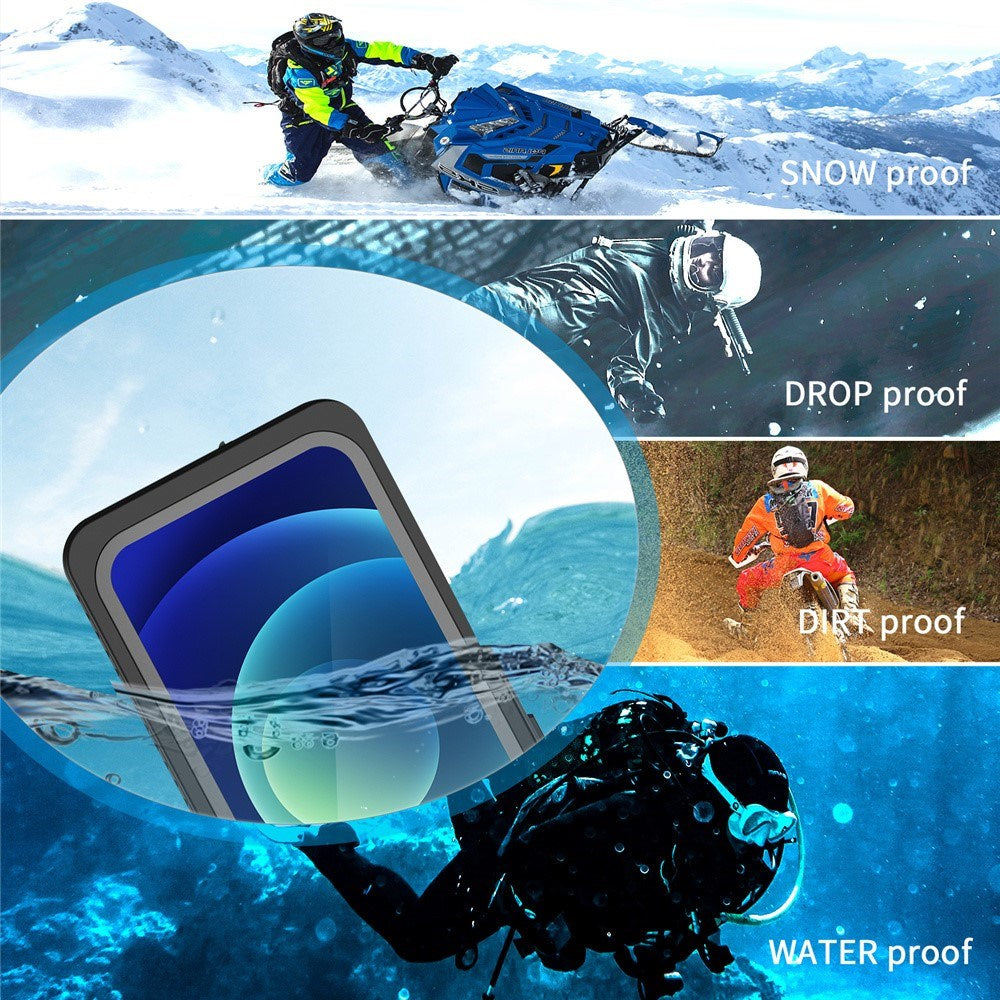 iPhone 12 Pro IP68 Dust & Waterproof Case - Transparent / Black