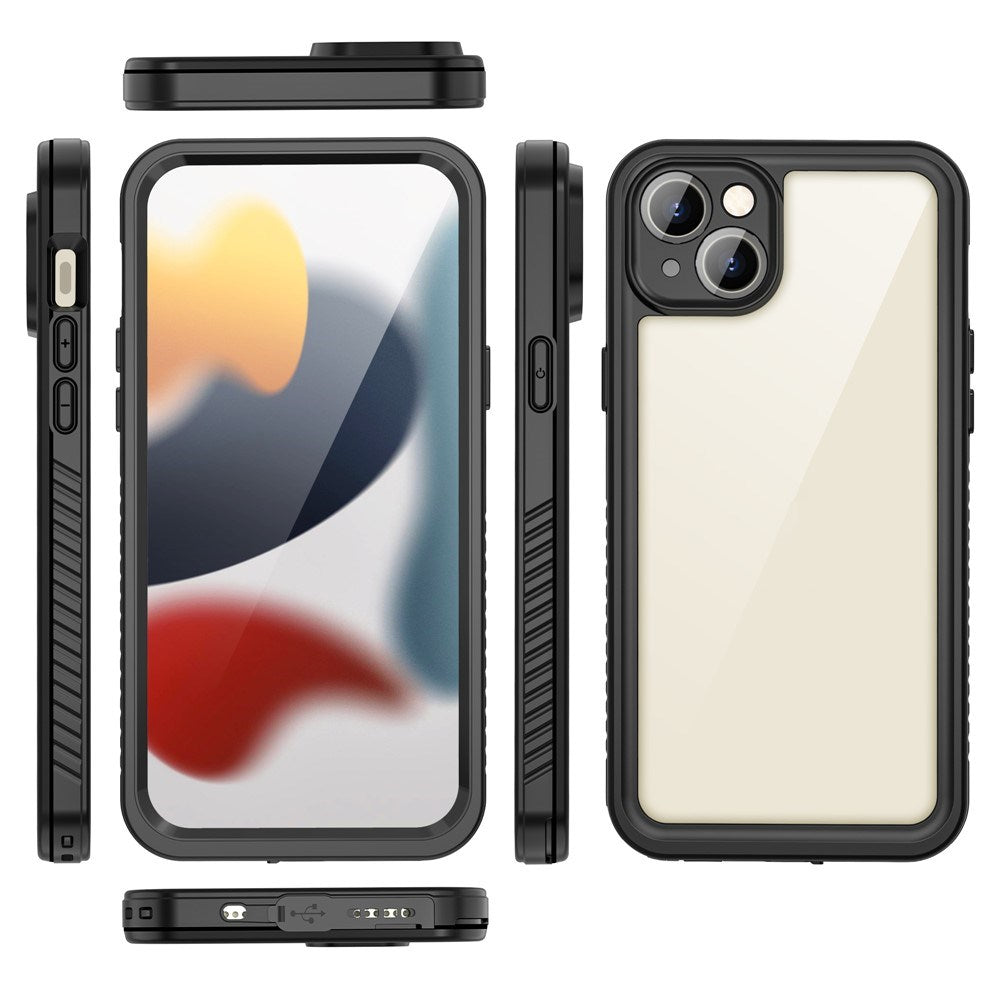 iPhone 15 Plus Redpepper IP68 Waterproof Case - Black / Transparent