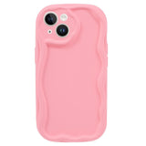 iPhone 14 Flexible Plastic Case w. Wavy Edges - Pink