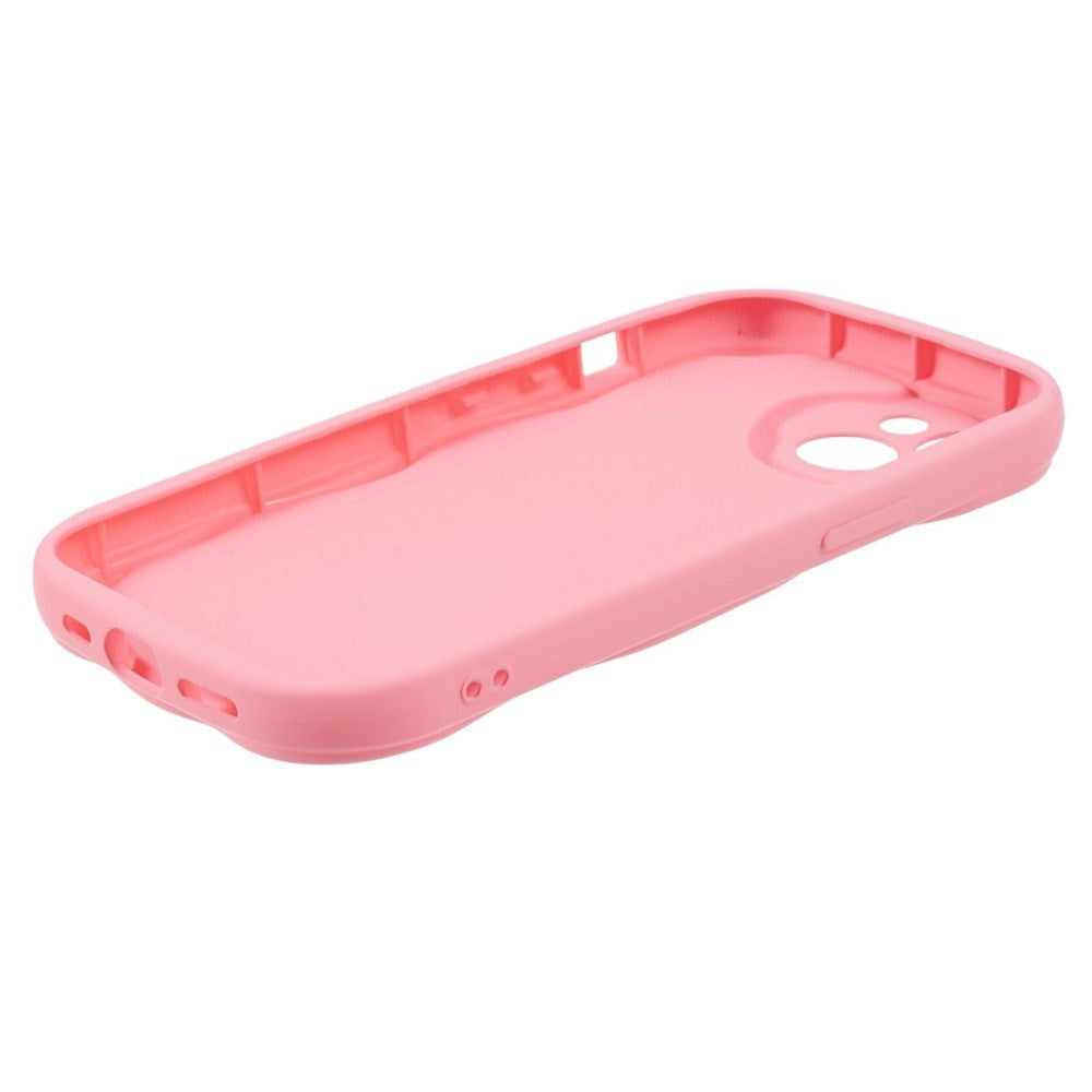 iPhone 14 Flexible Plastic Case w. Wavy Edges - Pink