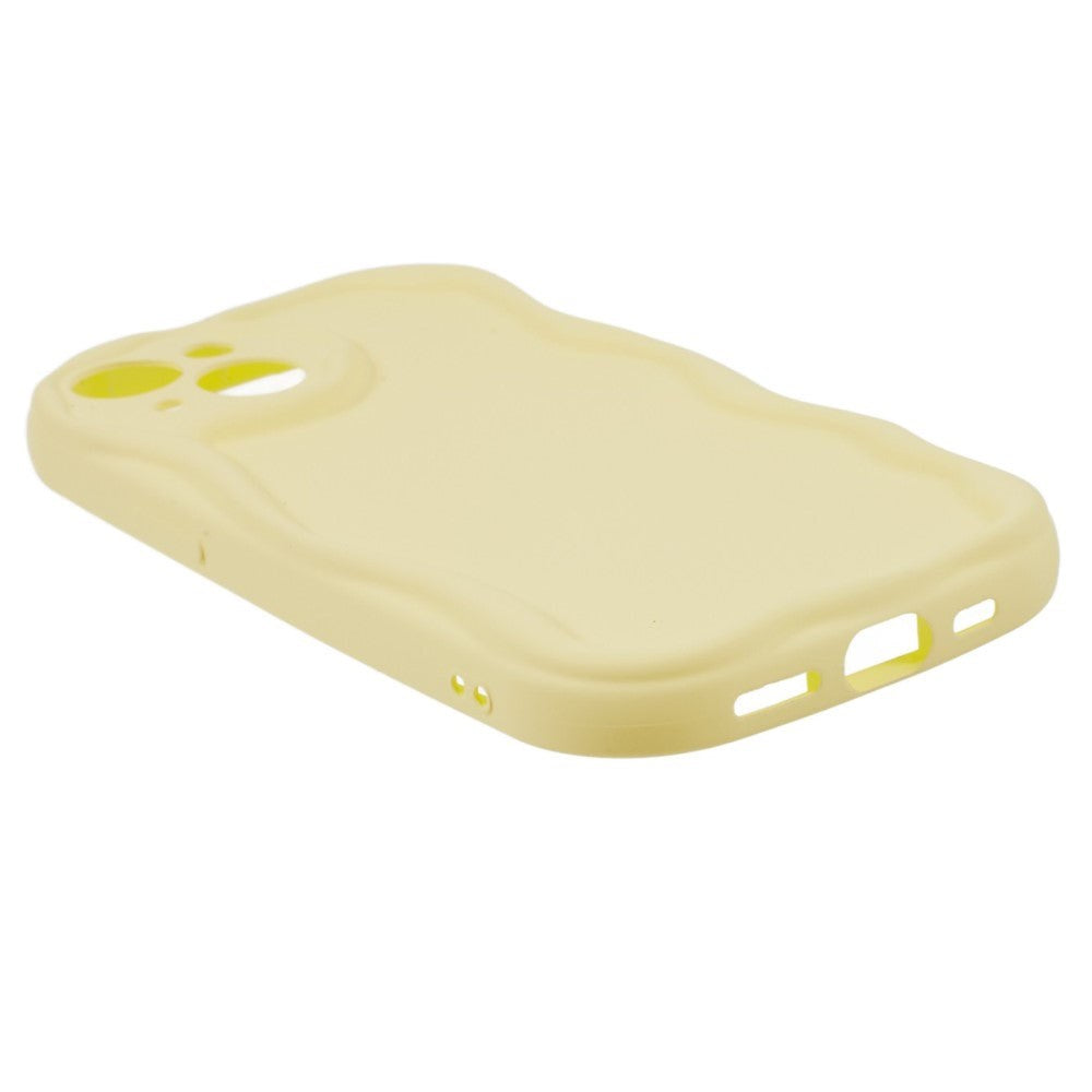 iPhone 14 Flexible Plastic Case w. Wavy Edges - Yellow