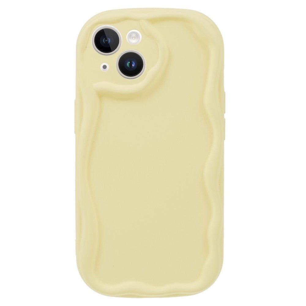 iPhone 13 Flexible Plastic Case w. Wavy Edges - Yellow