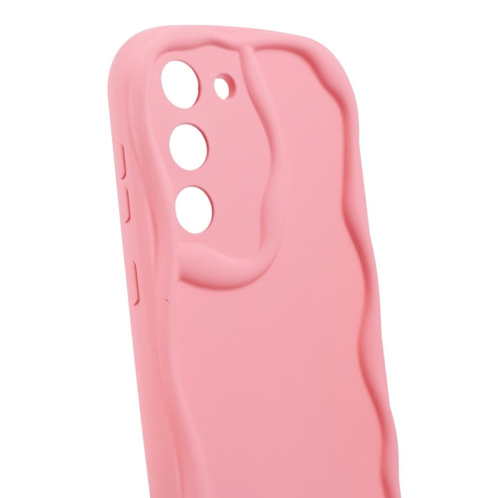 Samsung Galaxy S23 Flexible Plastic Case w. Wavy Edges - Pink