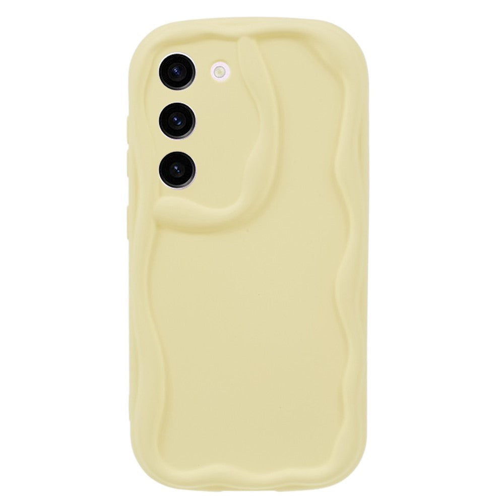 Samsung Galaxy S23 Flexible Plastic Case w. Wavy Edges - Yellow