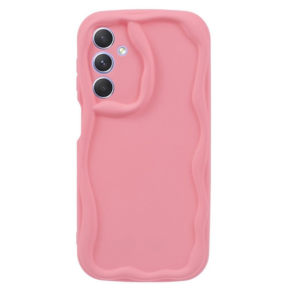 Samsung Galaxy A54 (5G) Flexible Plastic Case w. Wavy Edges - Pink