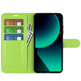 Xiaomi 13T / 13T Pro  Litchi Leather Flip Cover w. Wallet - Green