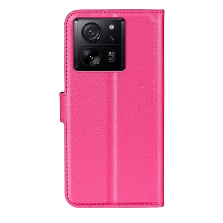 Xiaomi 13T / 13T Pro  Litchi Leather Flip Cover w. Wallet - Pink