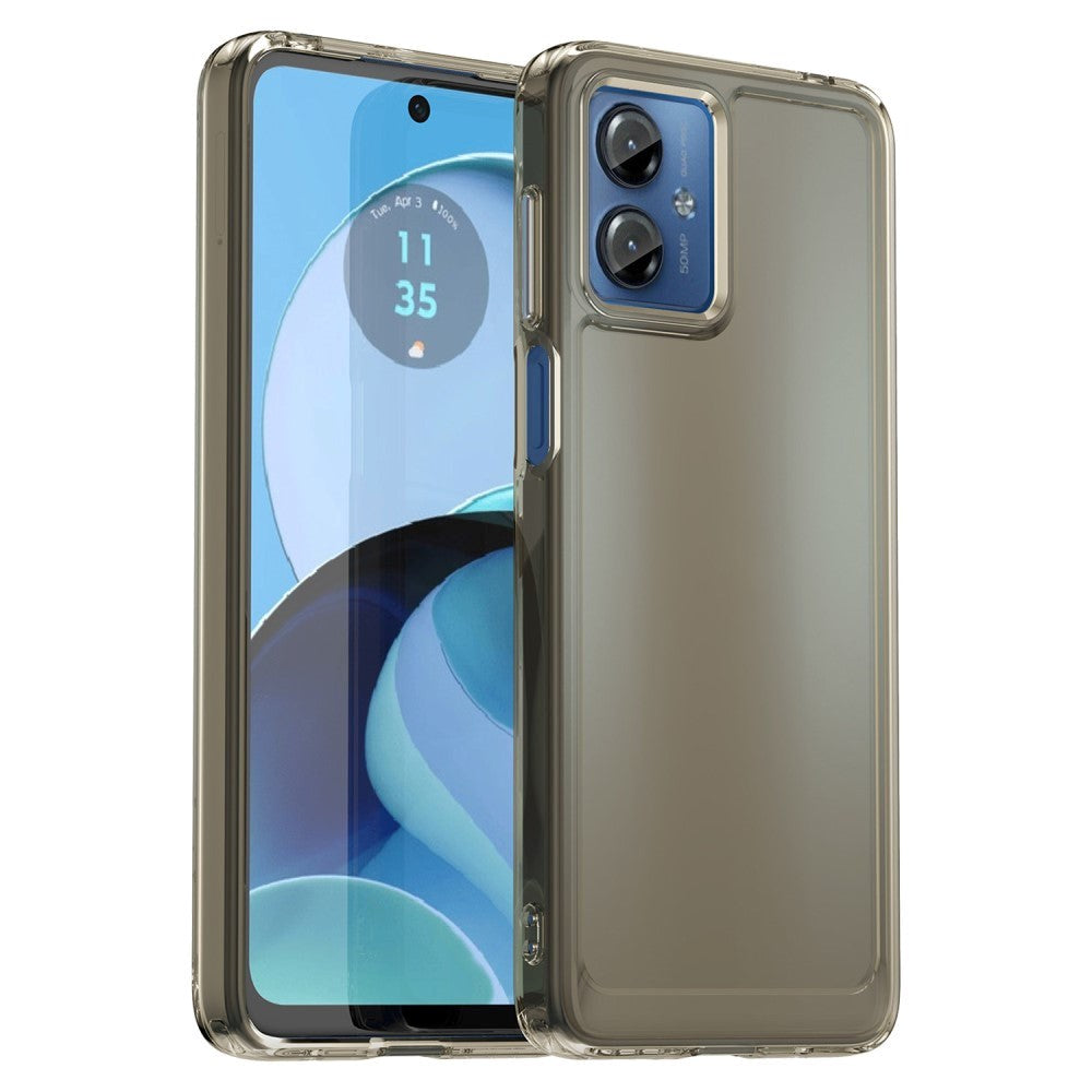 Motorola Moto G14 Transparent Flexible Plastic Case - Grey