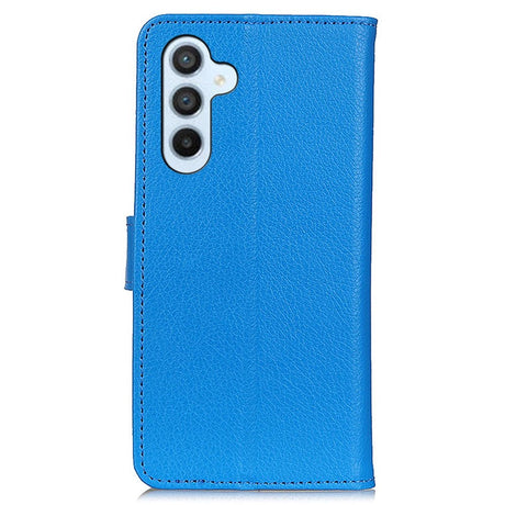 Samsung Galaxy A05s Litchi Leather Case w. Wallet - Blue