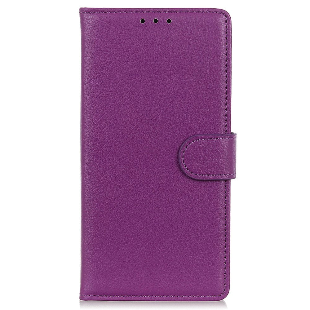 Samsung Galaxy A05s Litchi Leather Case w. Wallet - Purple