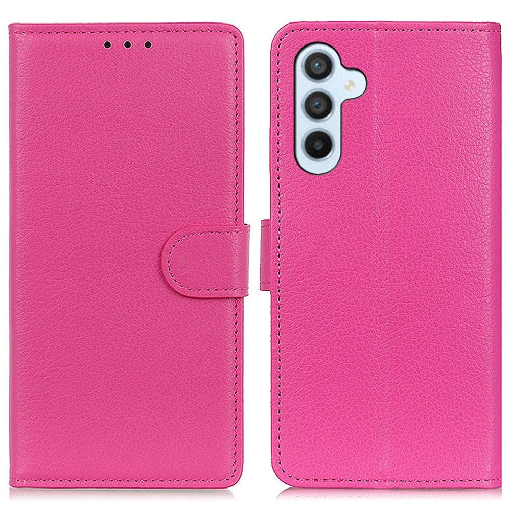 Samsung Galaxy A05s Litchi Leather Case w. Wallet - Pink