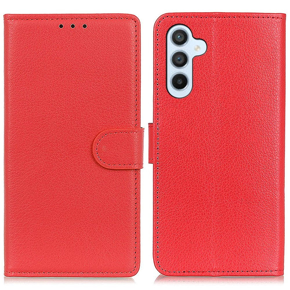 Samsung Galaxy A05s Litchi Leather Case w. Wallet - Red