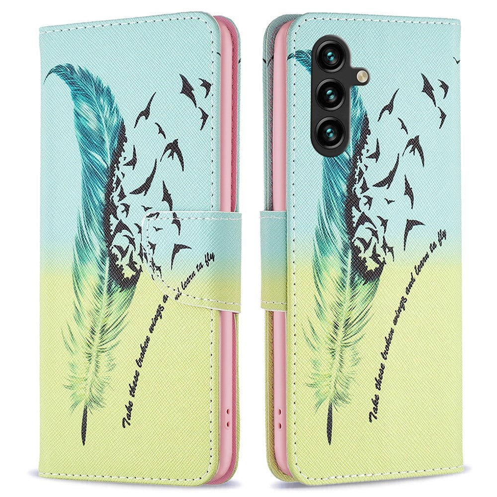 Samsung Galaxy A15 (5G) / A15 Leather Wallet Case & Print - Feather