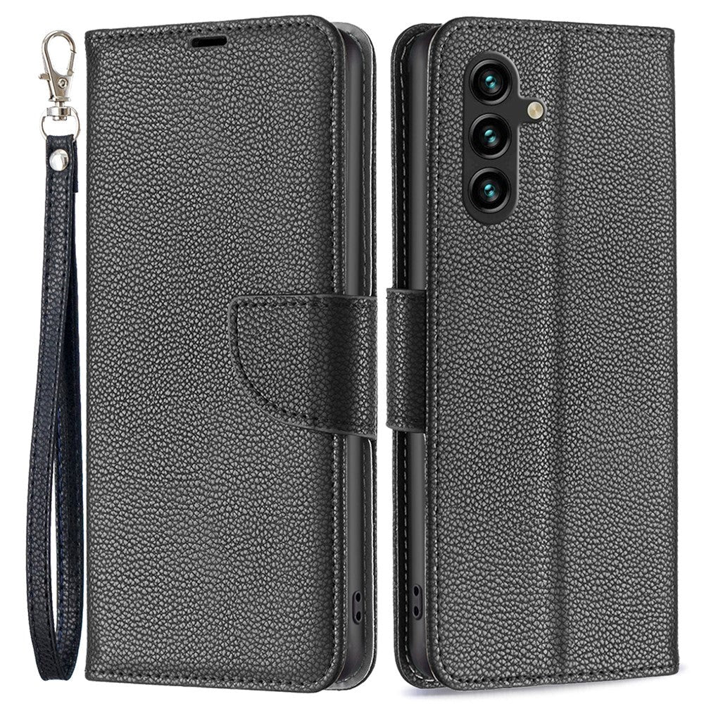 Samsung Galaxy A15 (5G) / A15 PU Litchi Leather Wallet Case - Black