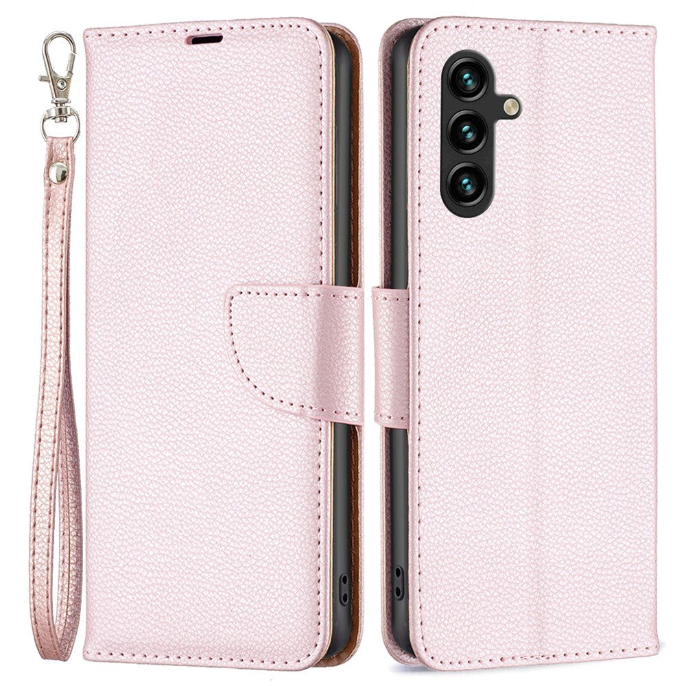 Samsung Galaxy A15 (5G) / A15 PU Litchi Leather Wallet Case - Rose Gold