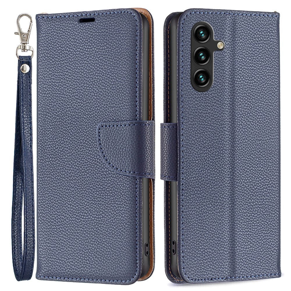 Samsung Galaxy A15 (5G) / A15 PU Litchi Leather Wallet Case - Blue