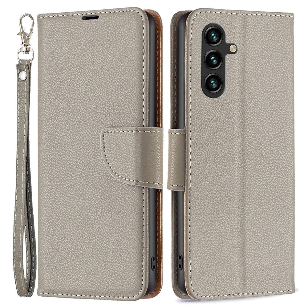 Samsung Galaxy A15 (5G) / A15 PU Litchi Leather Wallet Case - Grey