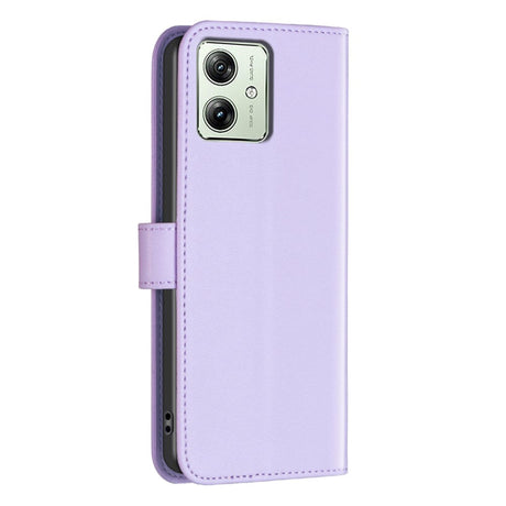 Motorola Moto G54 Leather Case w. Stand Function & Card Holder - Light Purple