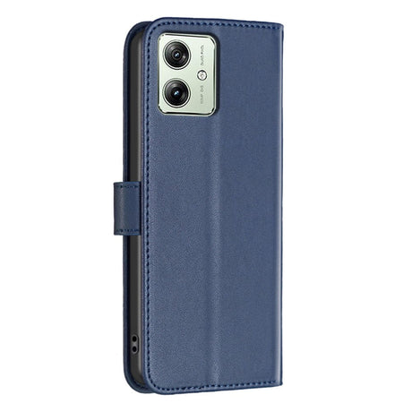 Motorola Moto G54 Leather Case w. Stand Function & Card Holder - Blue