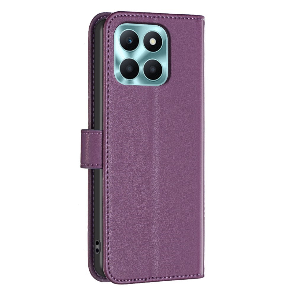 Honor X6a BINFEN Faux Leather Flip Case with Card Holder & Stand Function - Dark Purple