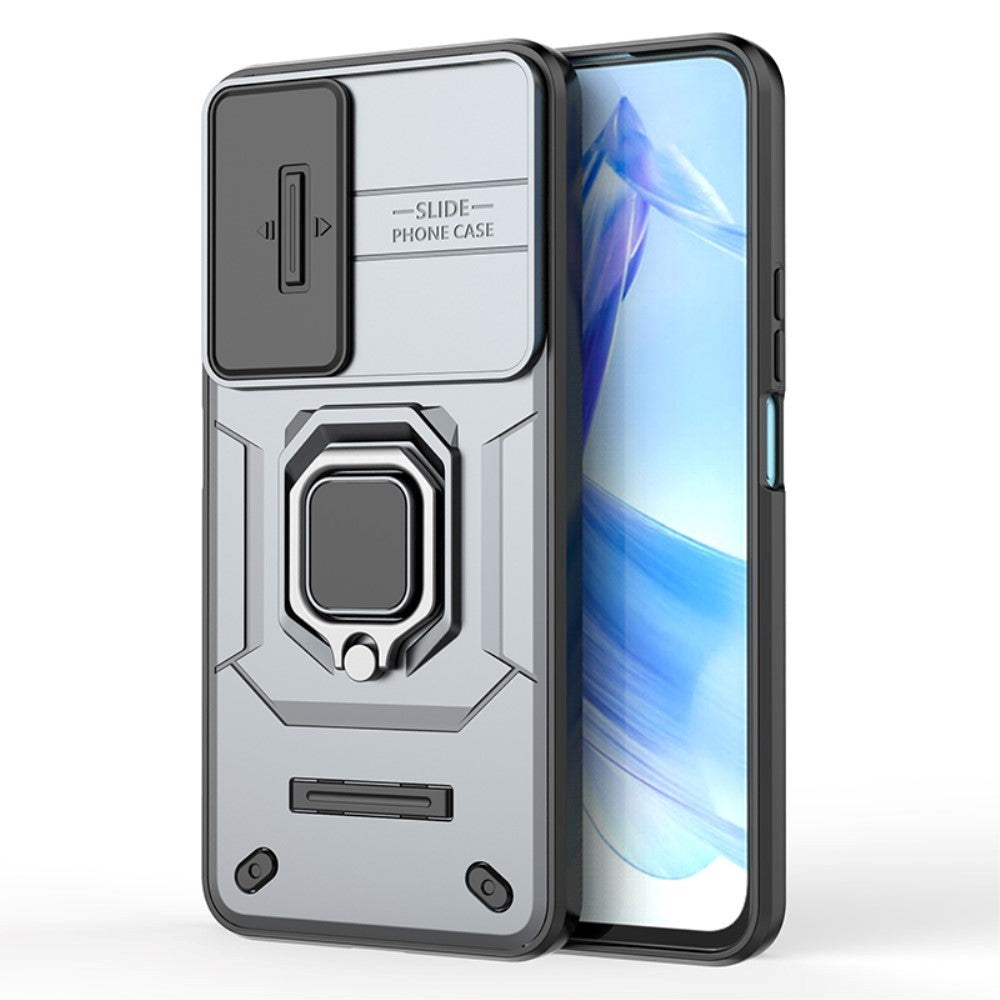 Honor 90 Lite Tough Case w. Magnetic Kickstand & Cam Slider - Grey