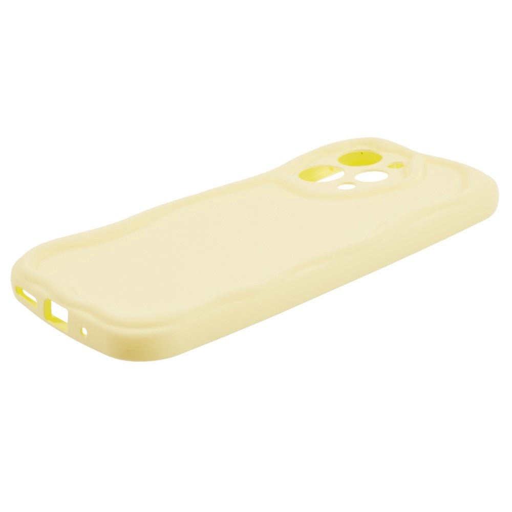 Xiaomi Redmi 12 (4G) Flexible Plastic Case w. Wavy Edges - Yellow