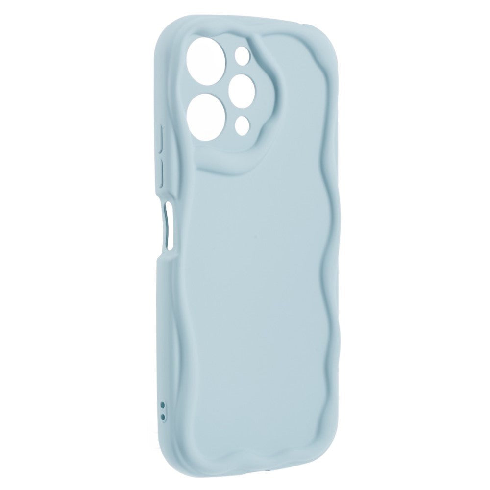 Xiaomi Redmi 12 (4G) Flexible Plastic Case w. Wavy Edges - Blue