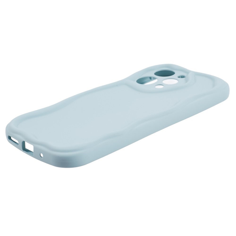 Xiaomi Redmi 12 (4G) Flexible Plastic Case w. Wavy Edges - Blue