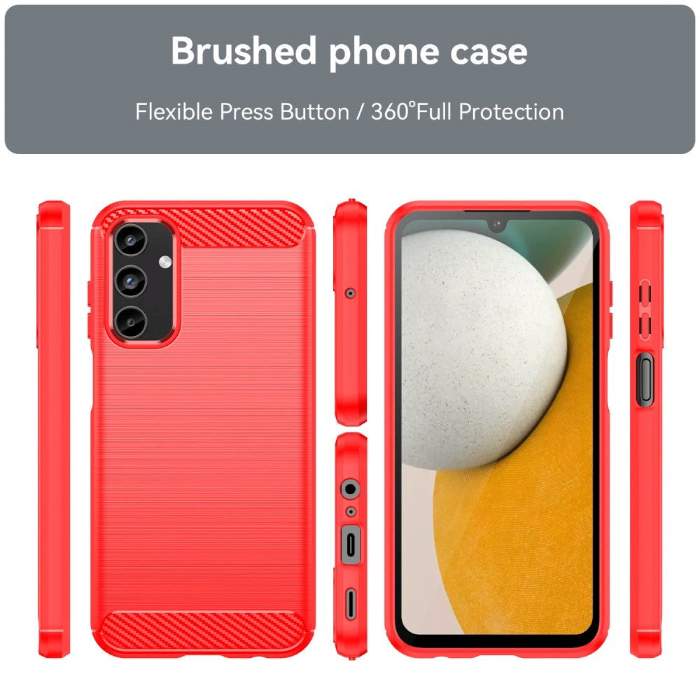 Samsung Galaxy A15 (5G) / A15 Brushed Carbon Fiber Flexible Plastic Case - Red