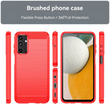 Samsung Galaxy A15 (5G) / A15 Brushed Carbon Fiber Flexible Plastic Case - Red