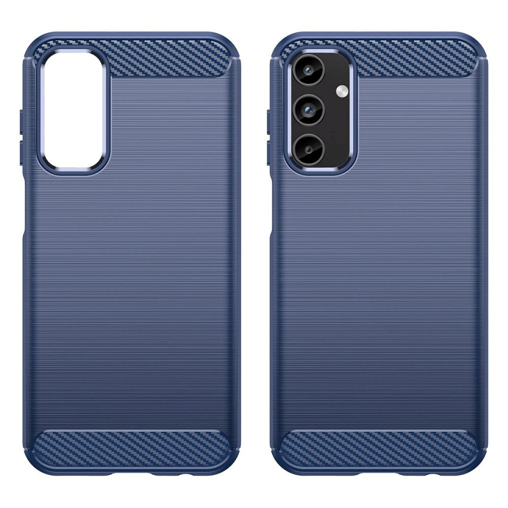 Samsung Galaxy A15 (5G) / A15 Brushed Carbon Fiber Flexible Plastic Case - Blue