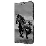 Motorola Moto G54 Leather Wallet Case w. Print - Horse