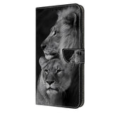 Motorola Moto G54 Leather Wallet Case w. Print - Lions