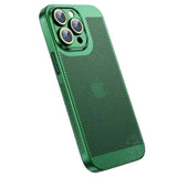 iPhone 15 Pro Hard Perforated Plastic Cover with Camera Lens Protection - Green