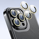 iPhone 15 Hard Perforated Plastic Cover with Camera Lens Protection - Siiver