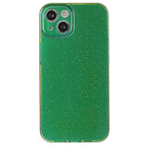 iPhone 15 Flexible Plastic Case w. Glitter - Dark Green