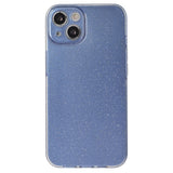 iPhone 15 Flexible Plastic Case w. Glitter - Blue