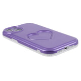 iPhone 15 Flexible Plastic Case w. Heart - Purple