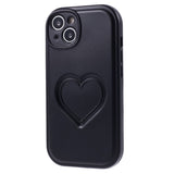 iPhone 15 Flexible Plastic Case w. Heart - Black