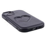 iPhone 15 Flexible Plastic Case w. Heart - Black