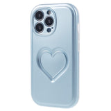 iPhone 15 Pro Flexible Plastic Case w. Heart - Light Blue