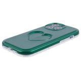 iPhone 15 Pro Flexible Plastic Case w. Heart - Green